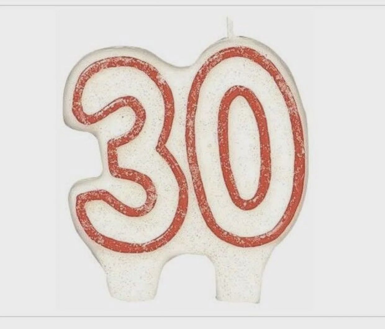 #30 Glitter Red Birthday Candle