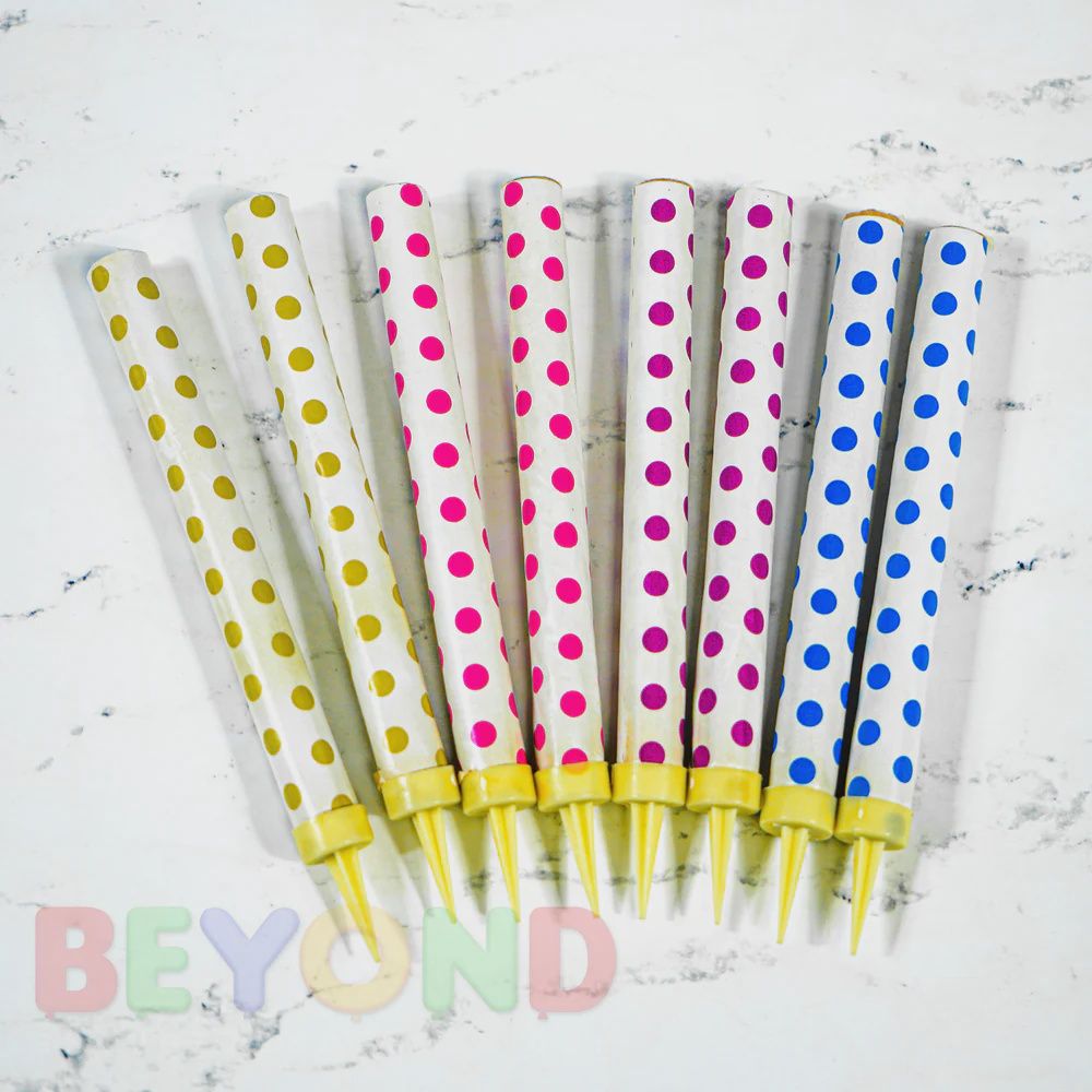 4pcs 6&quot; Polka Dot Sparkle Candles