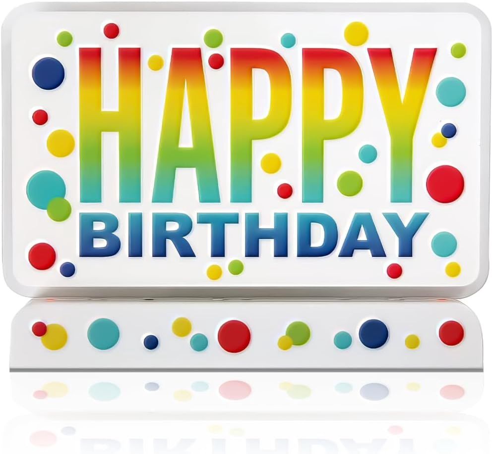 Flashing Happy Birthday Dots Cake Decoration