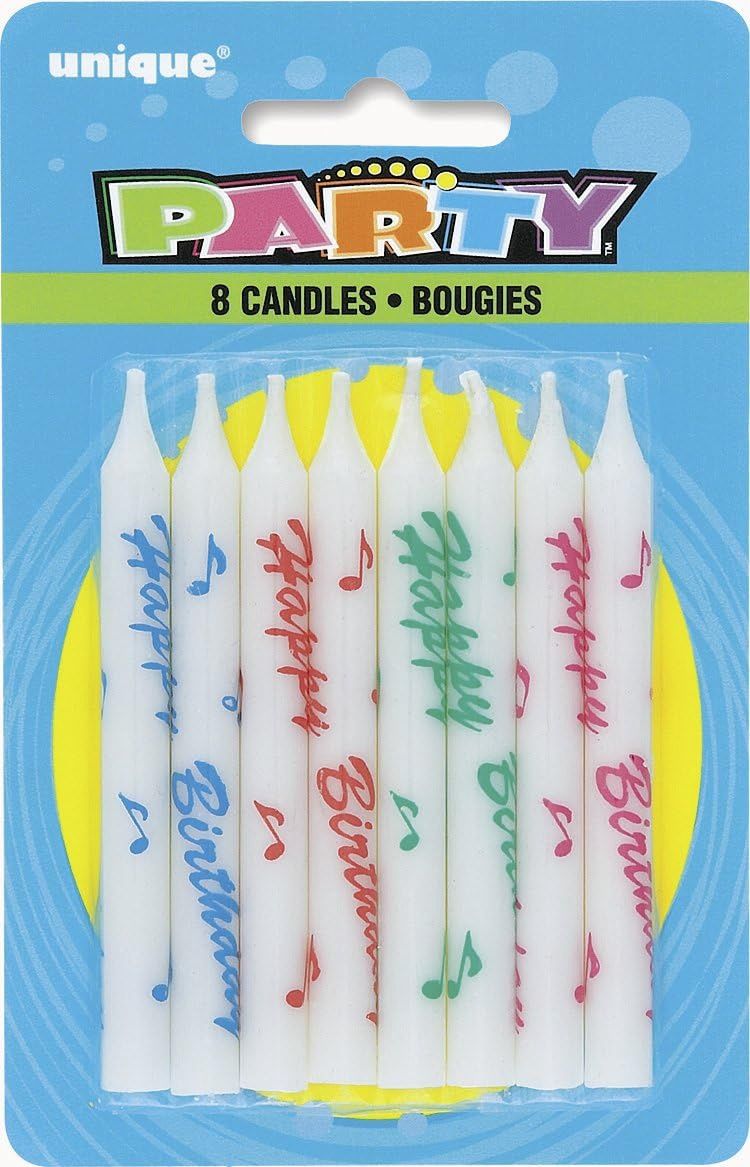 8pcs Assorted Printed Birthday Candles
