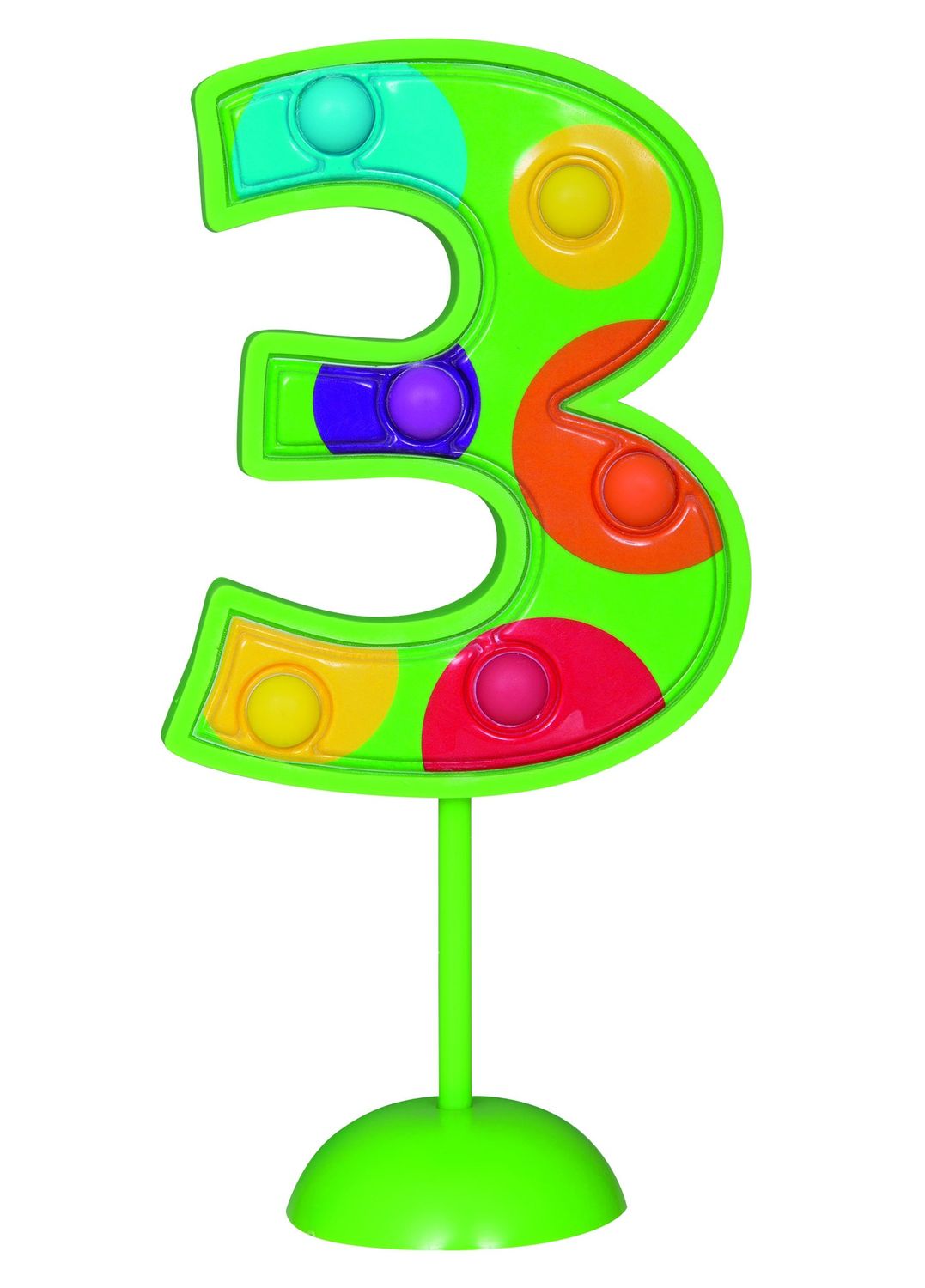 Flashing Number 3 Candle