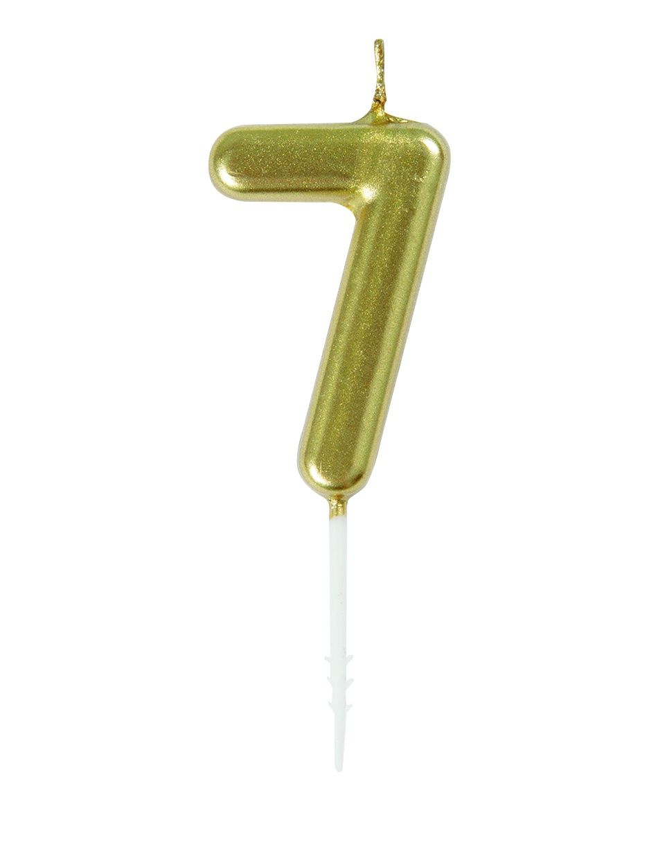 Mini Gold Number 7 Pick Birthday Candle