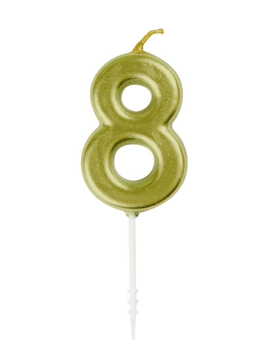 Mini Gold Number 8 Pick Birthday Candle