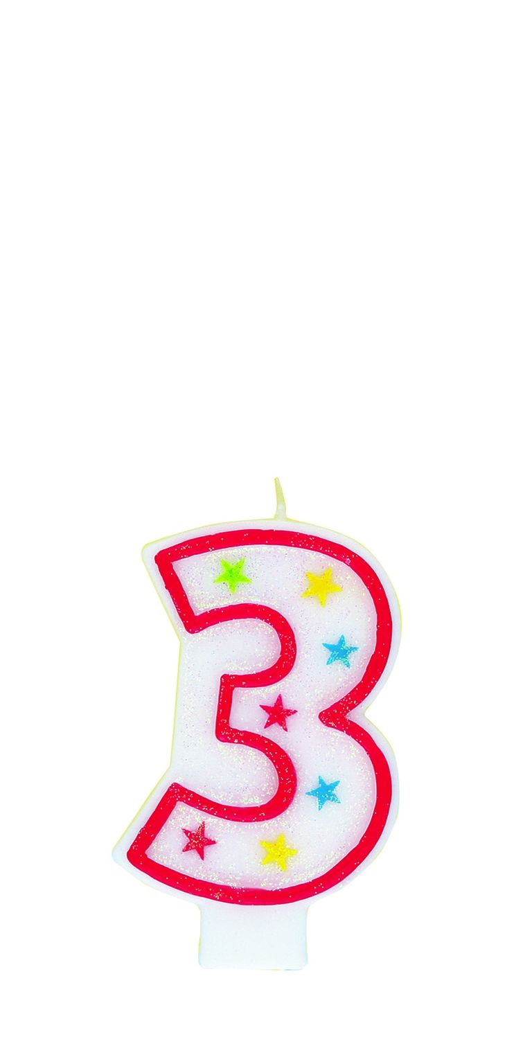 Numeral Glitter Candle 3