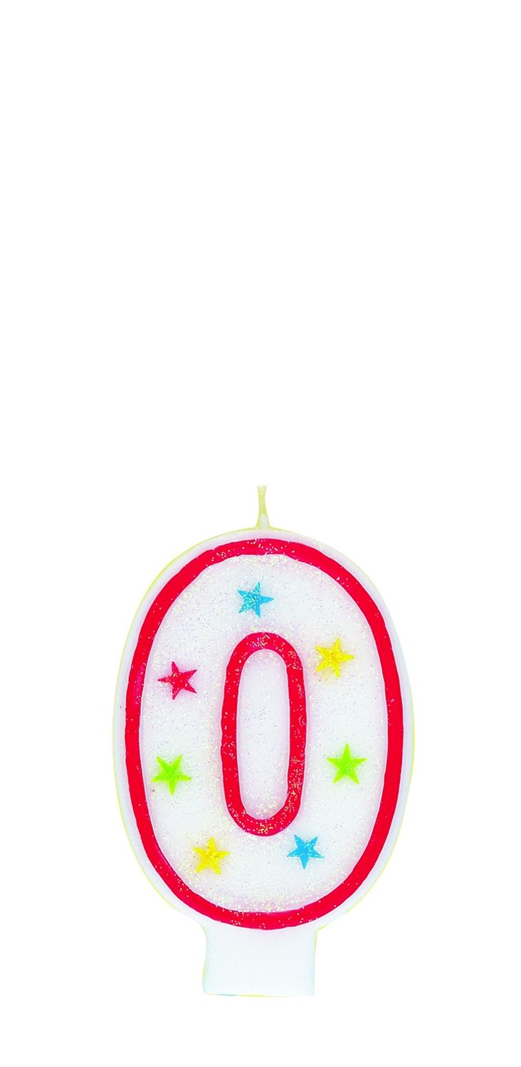 Numeral Glitter Candle 0