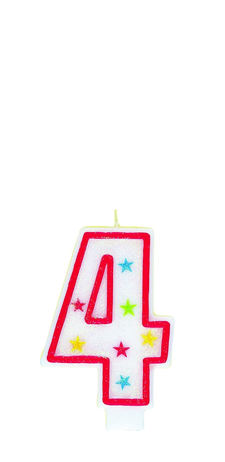 Numeral Glitter Candle 4