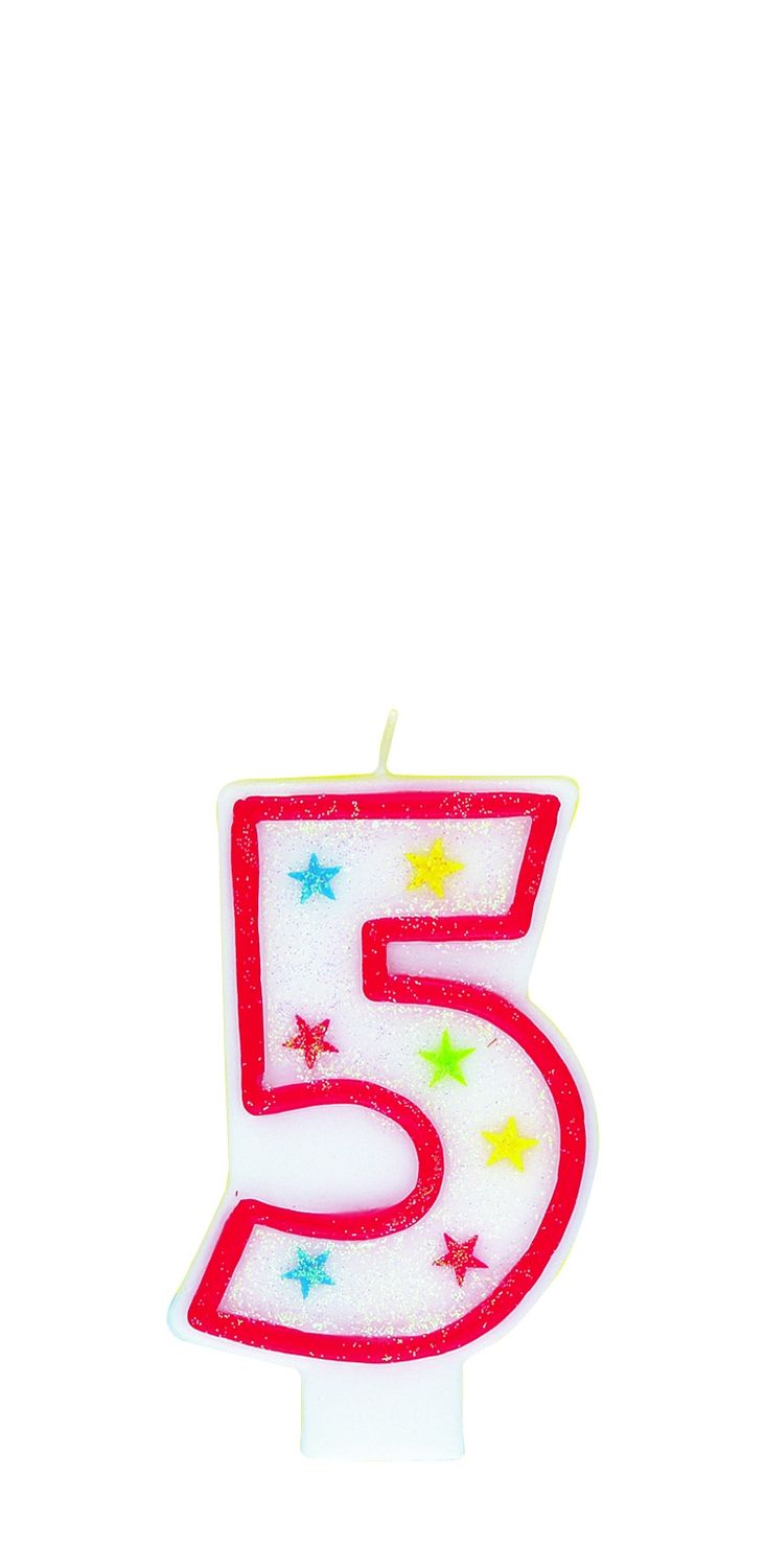 Numeral Glitter Candle 5