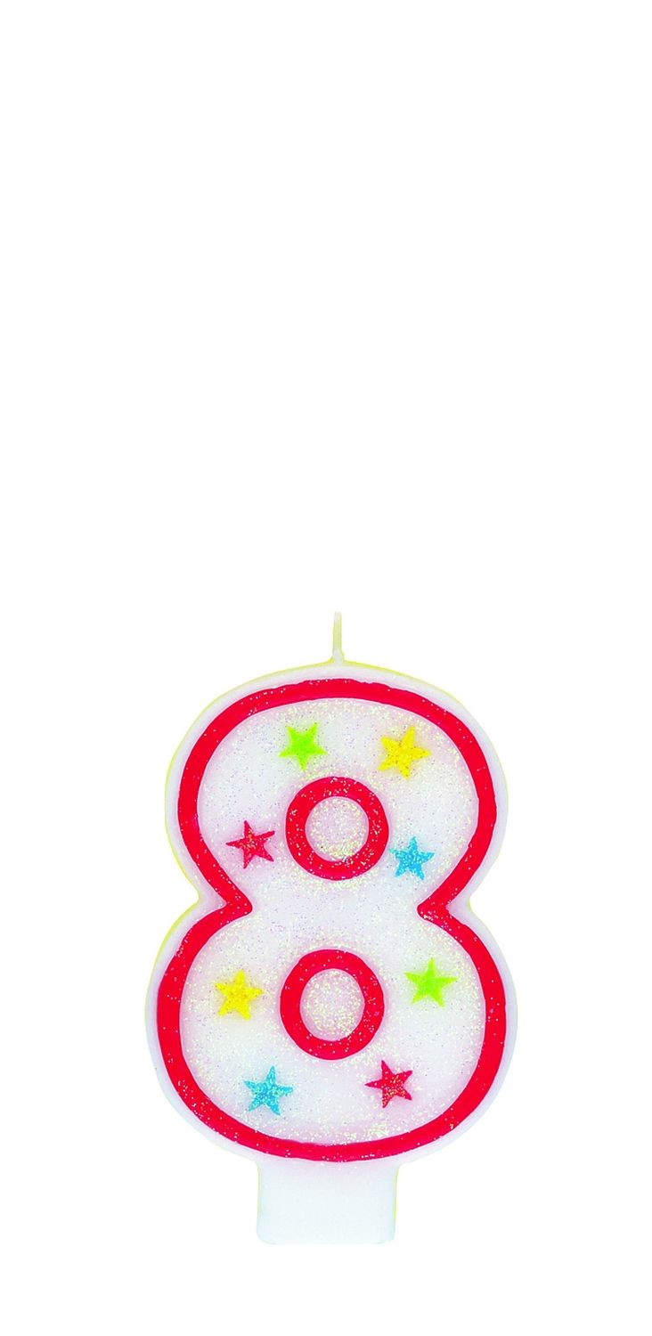 Numeral Glitter Candle 8
