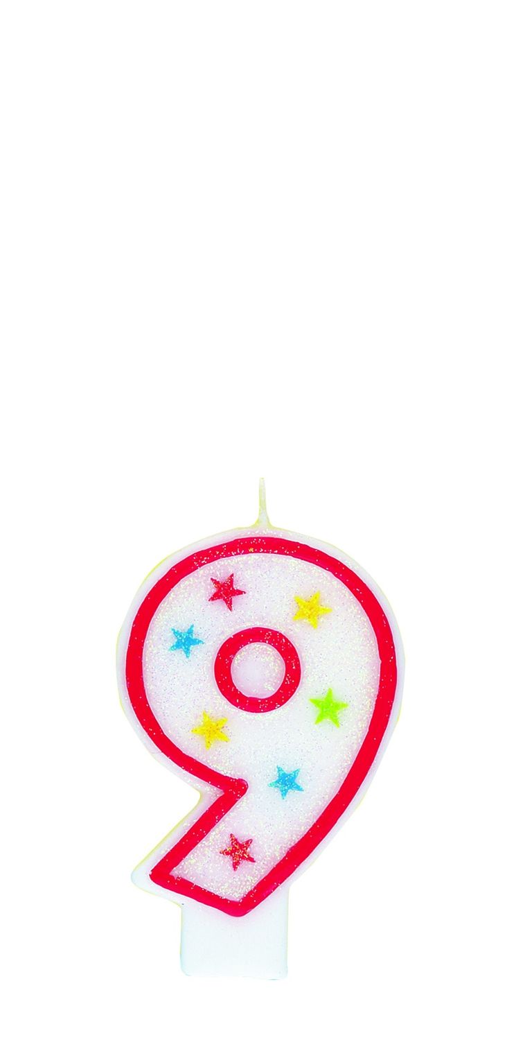 Numeral Glitter Candle 9