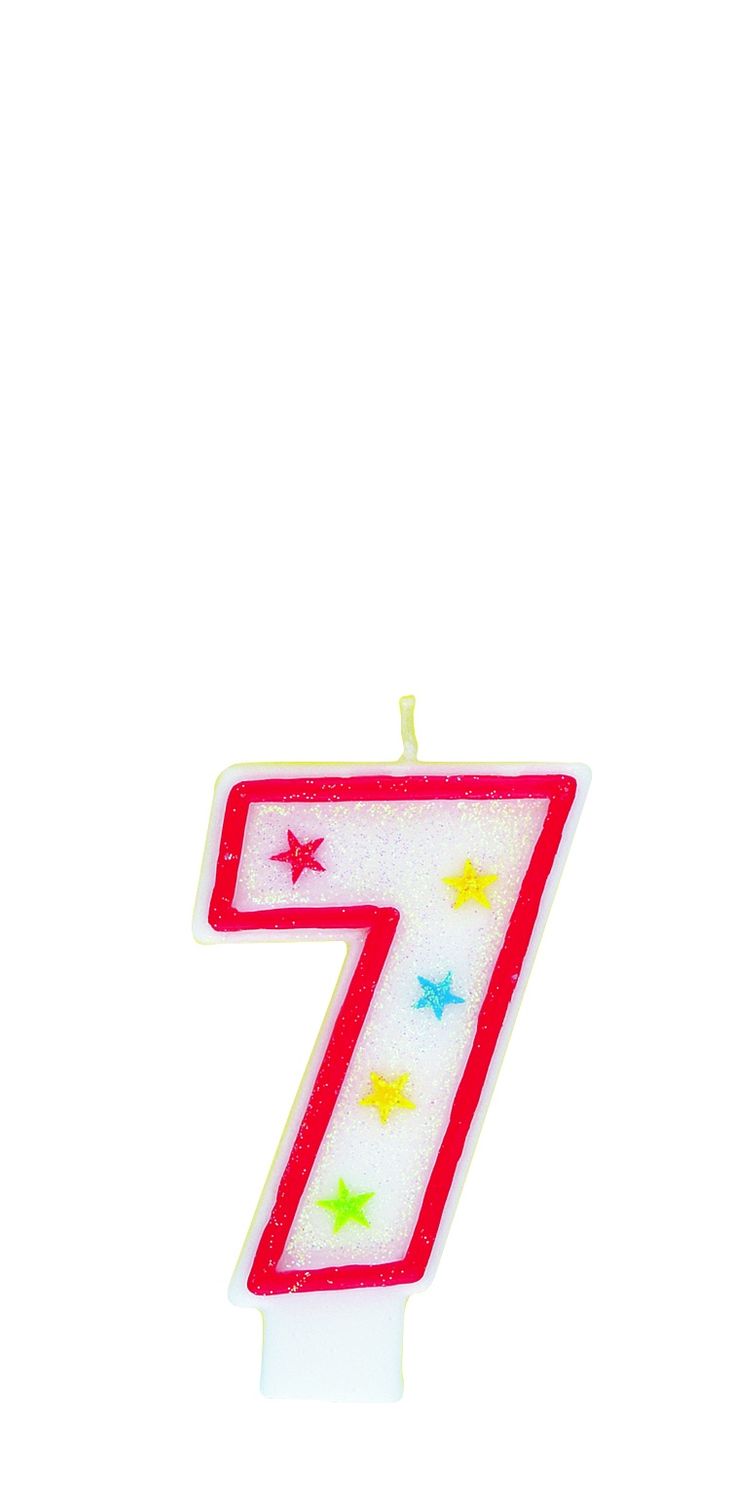 Numeral Glitter Candle 7