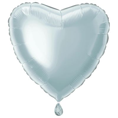 18&quot; Silver Heart Shaped Balloon (Helium)