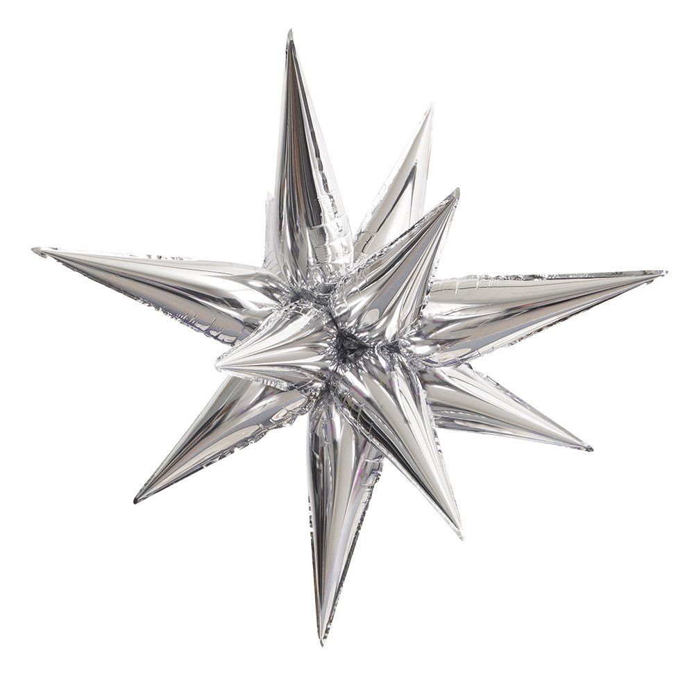 27.5&quot; Silver Star Burst Balloon