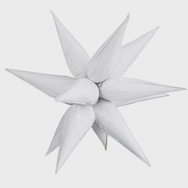 27.5&quot; Matte White Star Burst Balloon
