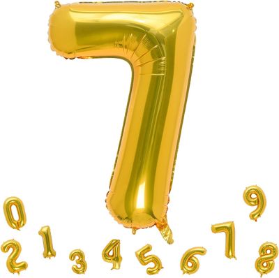 32" #7 Gold Balloon