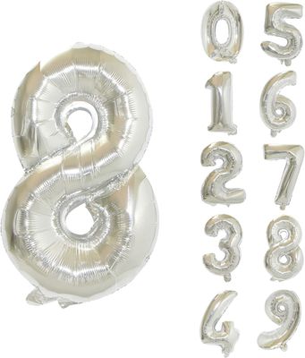 32" #8 Silver Balloon