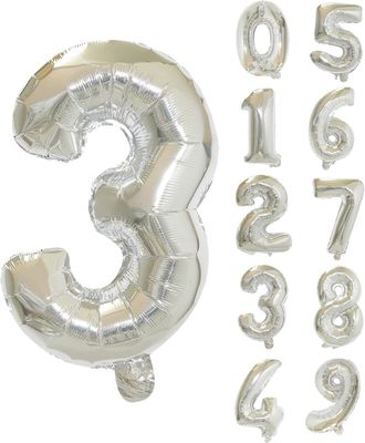 32" #3 Silver Balloon