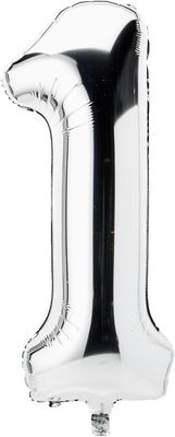 34&quot; #1 Silver Balloon (Helium)