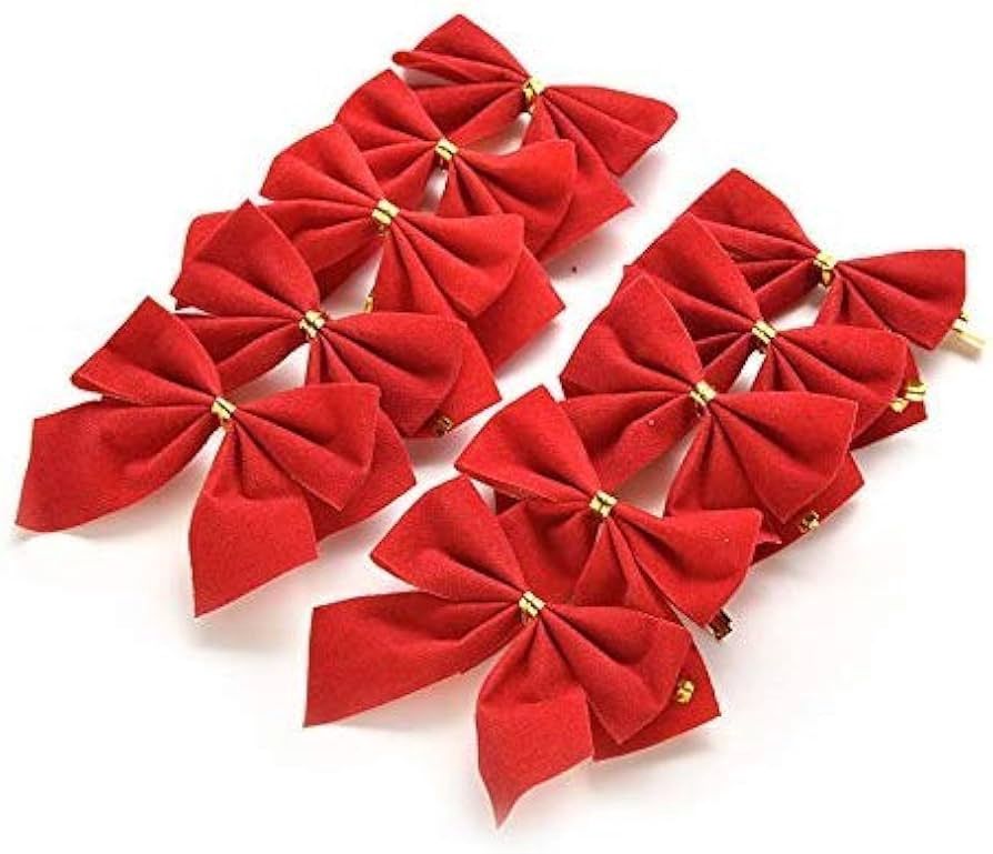 8pcs Red Mini Christmas Bows