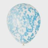 5pcs 16&quot; Powder Blue Heart Confetti Balloons (Helium)