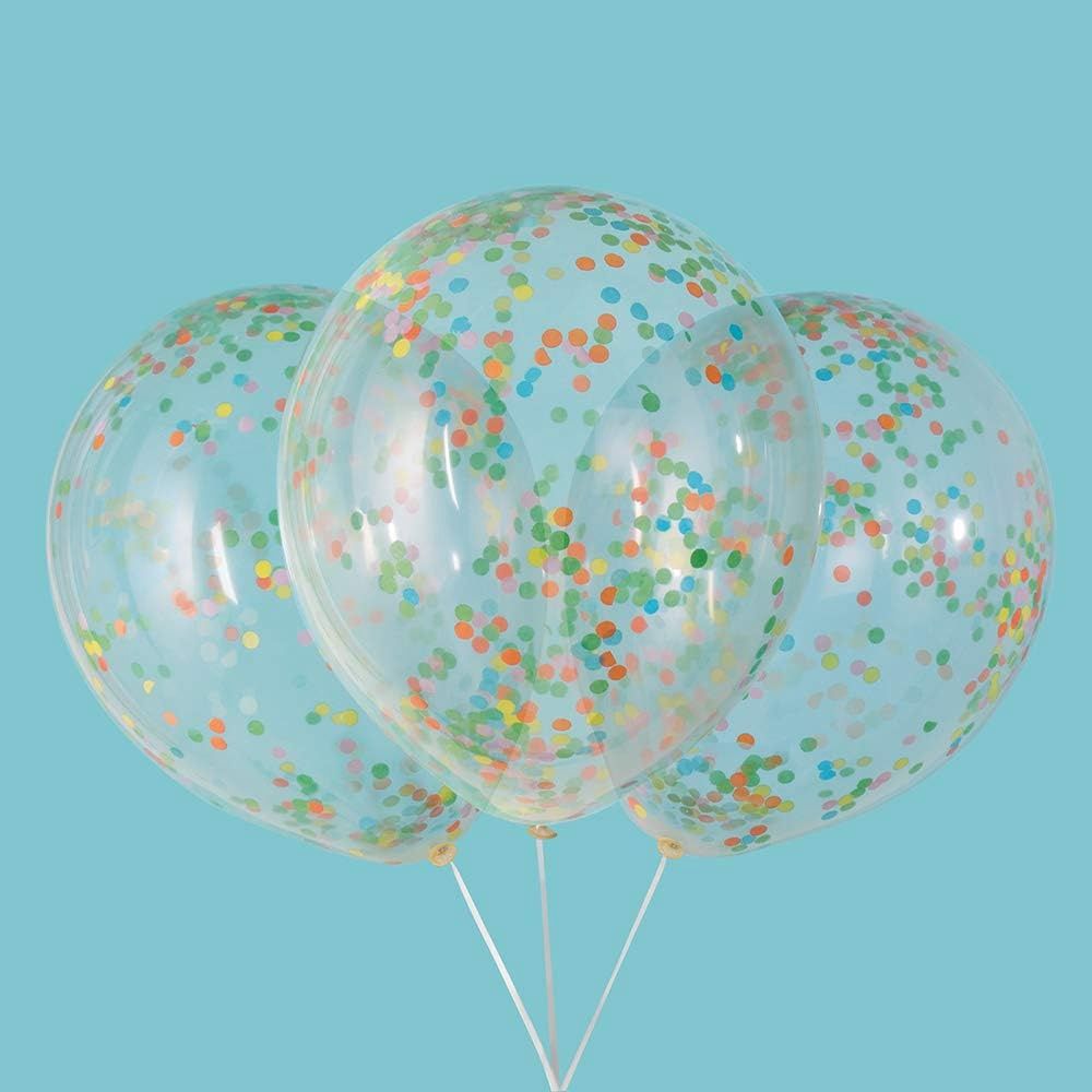 6pcs 12&quot; Multicolored Confetti Balloons (Helium)