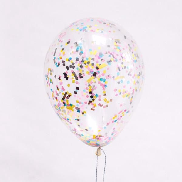 6pcs 12&quot; Multicolored Star Confetti Balloons (Helium)