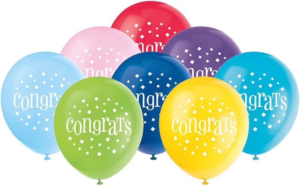 8pcs 12&quot; Congrats Balloons (Helium)