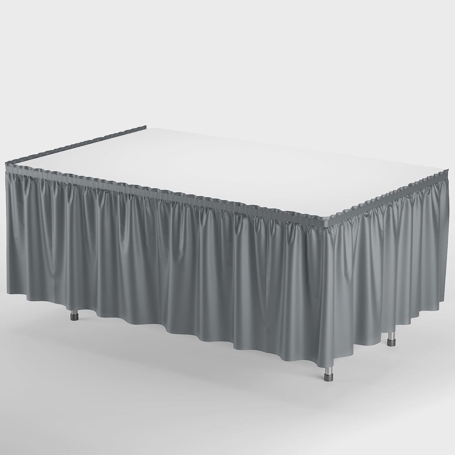 29in x 14ft Plastic Tableskirt (Silver)