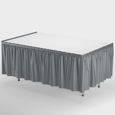 29in x 14ft Plastic Tableskirt (Silver)