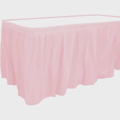 29in x 14ft Plastic Tableskirt (Pastel Pink)