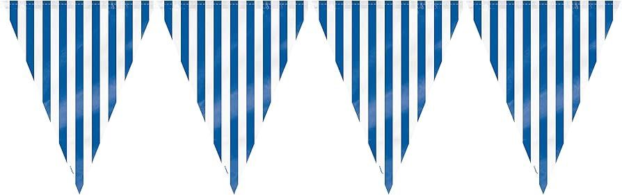 Royal Blue Stripe Plastic Flag Banner