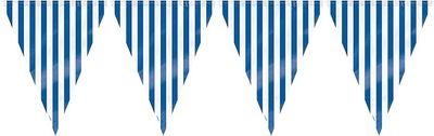 Royal Blue Stripe Plastic Flag Banner