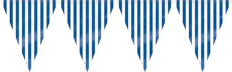 Royal Blue Stripe Plastic Flag Banner