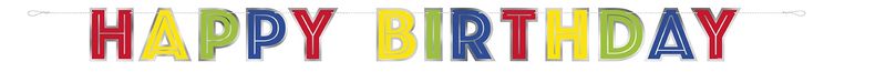 Silver Foil &amp; Rainbow Happy Birthday Banner 7¼ ft.