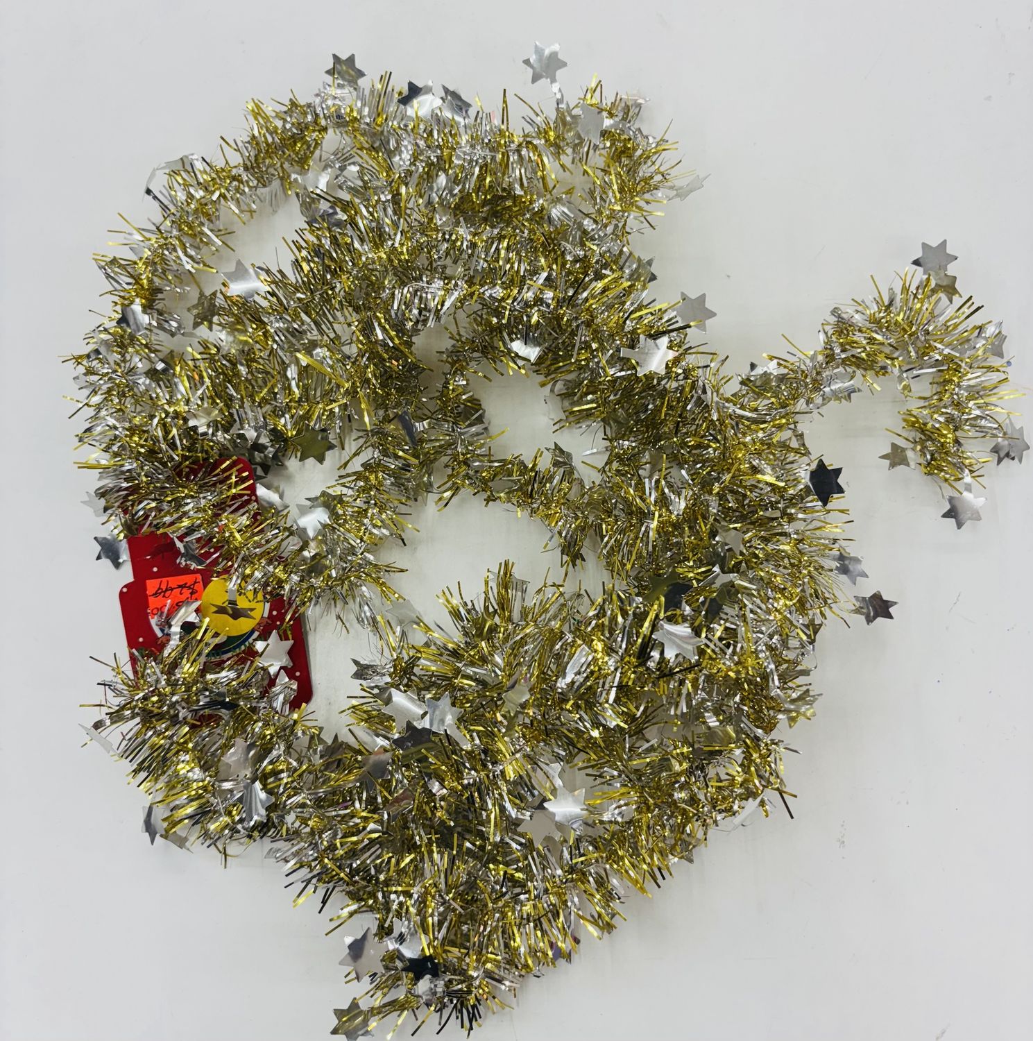 Gold &amp; Silver Star Christmas Garland