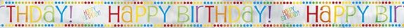Rainbow Birthday Foil Banner  12 ft.