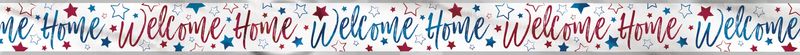 Red, White, Blue Welcome Home Banner Foil Banner 12 ft.