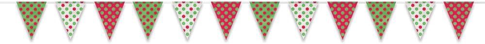 RED/GRN DOTS FLAG BANNER 12FT