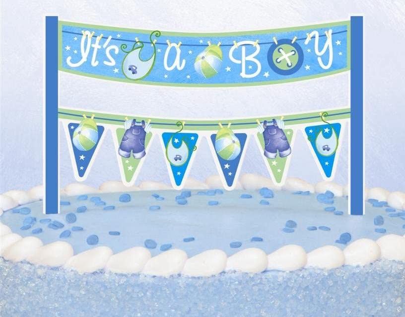 6.5&quot; &quot;It&#39;s a Boy&quot; Cake Banner