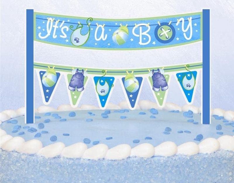 6.5&quot; &quot;It&#39;s a Boy&quot; Cake Banner
