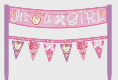6.5&quot; It&#39;s a Girl Cake Banner