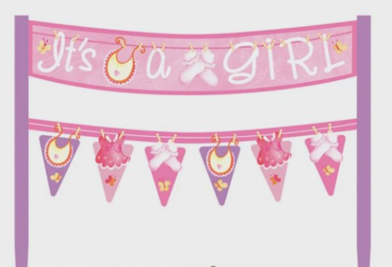 6.5&quot; It&#39;s a Girl Cake Banner