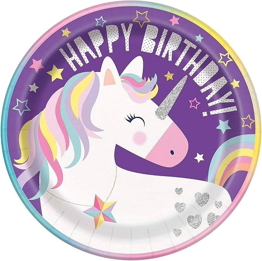 8pcs Unicorn 9&quot; Plates