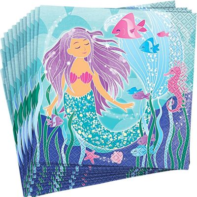 16  Mermaid Tail Luncheon Napkins