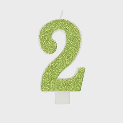 Glitter Numeral 2 Candle