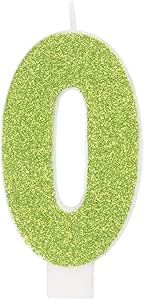 Glitter Numeral 0 Candle