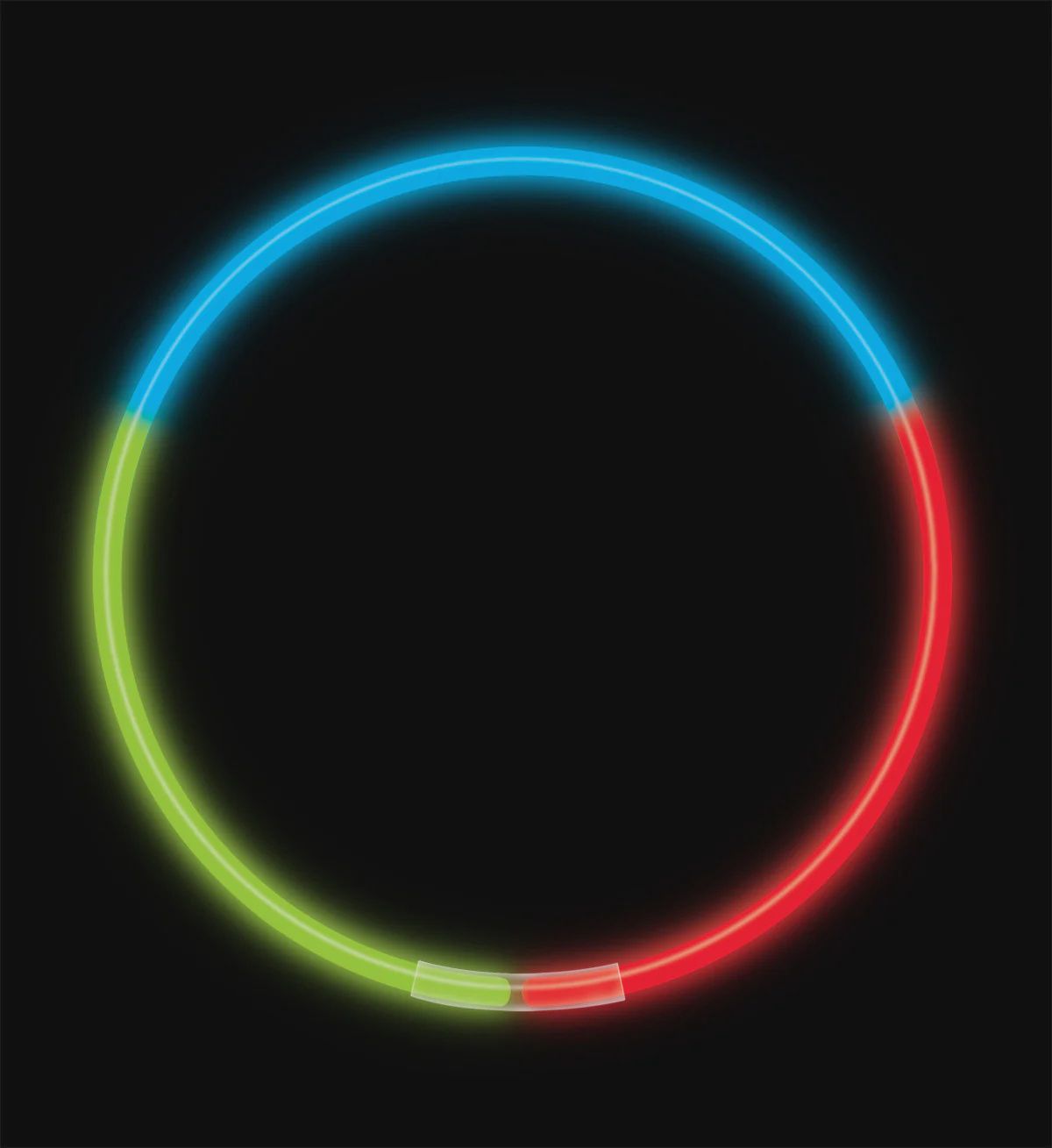22&quot; 50pcs Tri Color Glow Necklaces (Red, Blue &amp; Green)