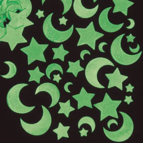 GLOW IN THE DARK MOON STARS AND PLANET