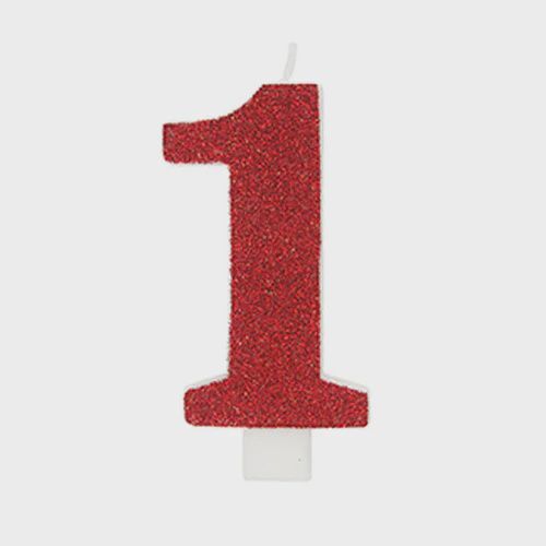 Glitter Numeral 1 Candle
