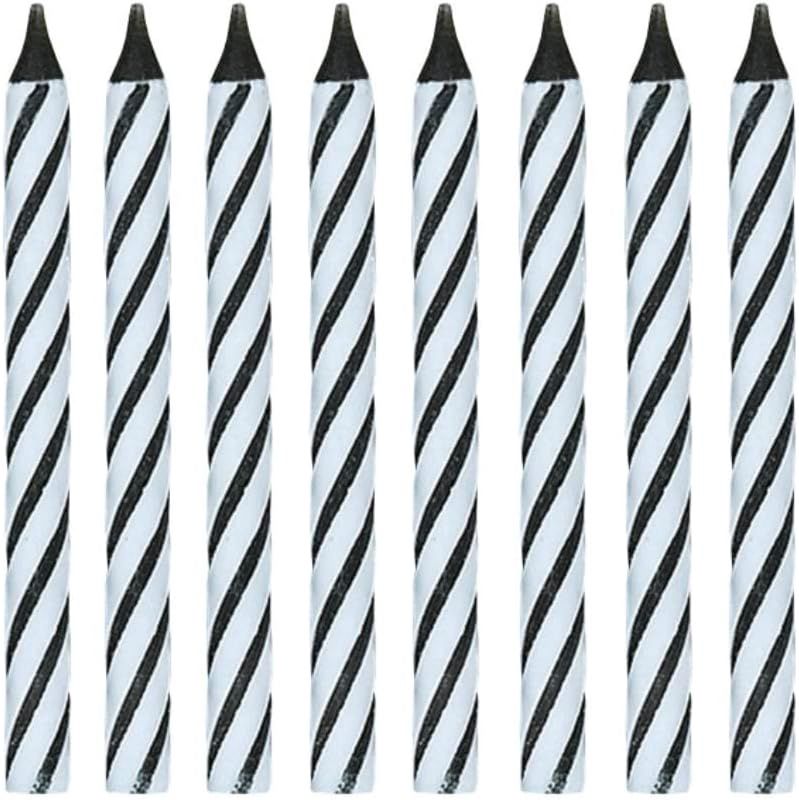 24pcs Black &amp; White Spiral Candles