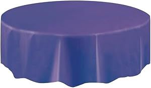 84&quot; Plastic Round Tablecover (Deep Purple)
